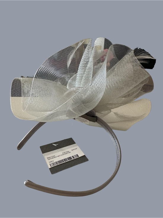 Bellissima Accessories - Bellissima Pale Grey Gathered Net Fascinator Headband Wedding Kentucky Derby